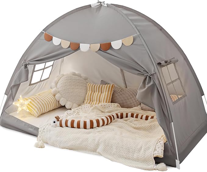Sherilyn Bed Tent Bed Canopy Bunk Twin Size for Kids, Kids Tent Floor Indoor Privacy Sleeping Tents Dream Tents Indoor Drafty Room, Twin Bed Tents Blackout Space on Bed Tents Canopy Tents