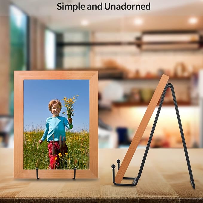 IBosins 5 Pack 8 Inch Plate Holder Display Stands, Large Metal Black Frame Stand for Picture, Book, Photo Easel, Creation, Collectibles