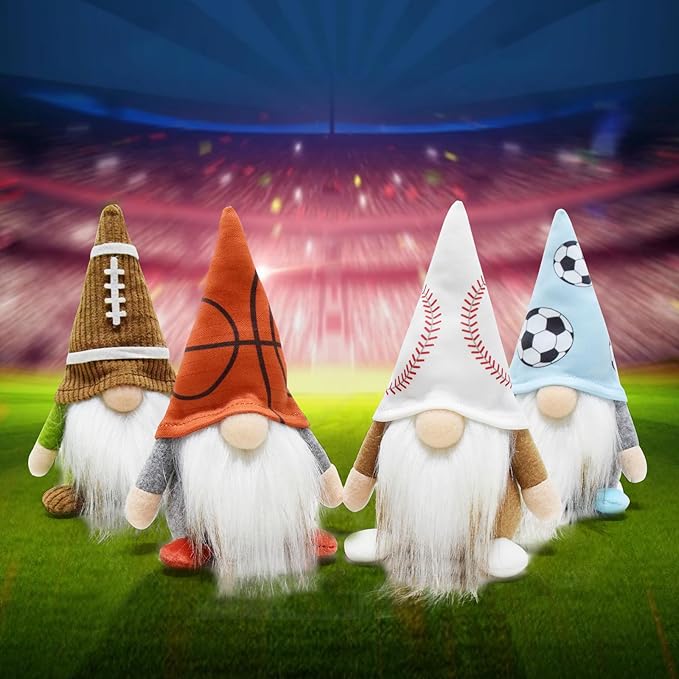 Little Baseball Gnomes Plush Ornaments Cute Swedish Tomte Nisse Dwarf Gnome Doll Sports Game Fans Gifts Tiered Tray Home Decoration