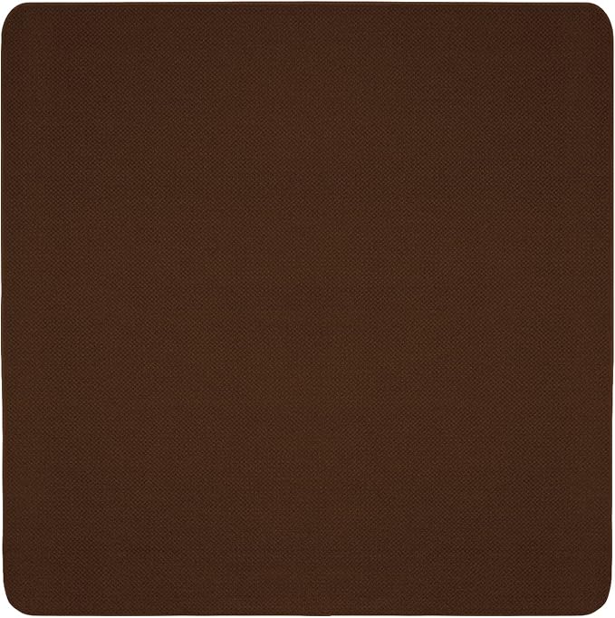 House, Home and More Skid-Resistant Carpet Indoor Area Rug Floor Mat - Chocolate Brown - 6 Ft X 6 Ft - Non Slip Rubber Backing, Stain Resistant, Dog Friendly, Living Room Bedroom Kitchen Entryway