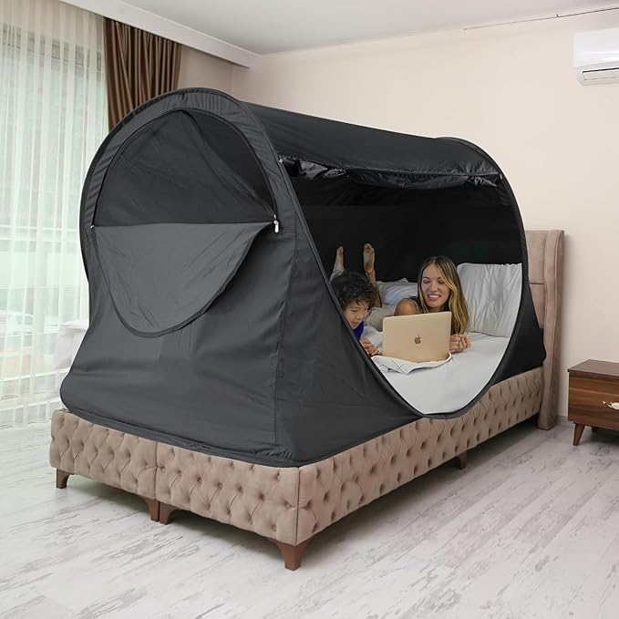 LEEDOR Bed Tent Dream Tents Bed Canopy Shelter Cabin Indoor Privacy Warm Breathable Pop Up Twin/Full/Queen for Kids and Adult Patent Pending(Mattress Not Included)