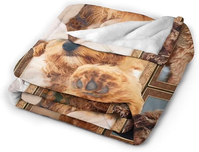 Poodle Blanket for Dog Lover Gifts Cute Poodle Throw Blanket for Girls Boys Women Man Plush Cozy Flannel Fleece Ultra Soft Fuzzy Blankets 60"X50"