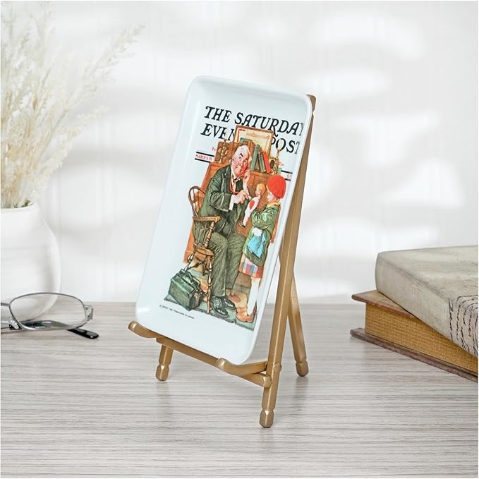 Bard's Satin Gold-toned Metal Easel, 7" H x 4.25" W x 4.5" D, Pack of 2