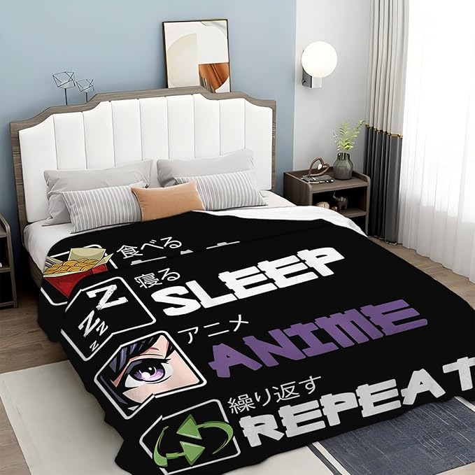 Anime Blanket for Girls Boys Anime Gifts Throw Blanket for Women Mens Lightweight Fuzzy Cozy Plush Flannel Fleece Blankets for Bed Decor 40"x50"