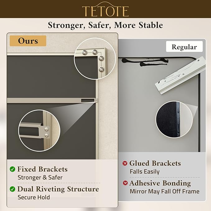 TETOTE Brushed Nickel Bathroom Mirror for Over Sink 40" x 30" Brushed Nickel Beveled Framed Rectangle Vanity Mirror for Bathroom, Bedroom, Entryway, Living Room, Tempered Glass, Stronger Frame