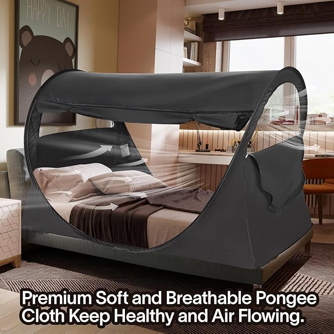 LEEDOR Bed Tent Dream Tents Bed Canopy Shelter Cabin Indoor Privacy Warm Breathable Pop Up Twin/Full/Queen for Kids and Adult Patent Pending(Mattress Not Included)