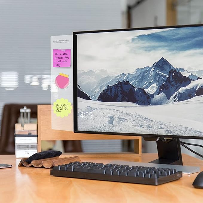 Office Desk Accessories 2pcs Multifunction Computer Monitor Memo Board - Transparent Computer Side Panel Memo Creative Monitor Side Panel Suitable for Office Home Desktop