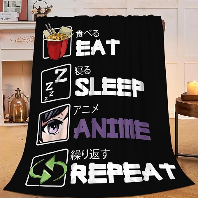 Anime Blanket for Girls Boys Anime Gifts Throw Blanket for Women Mens Lightweight Fuzzy Cozy Plush Flannel Fleece Blankets for Bed Decor 60"x80"