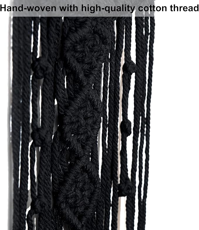 MOONFLY Black Moon Dream Catcher with Handmade Woven Cotton Dream Catchers Boho Macrame Wall Hanging Home Decoration Ornament Craft Gift (Black Moon)