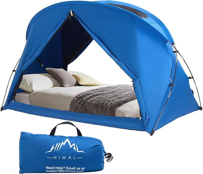 Bed Tent Canopy Queen, Blackout Portable Sleep Tent Easy Setup, Breathable Mesh, Privacy Curtains for Adults, Ideal for Indoor