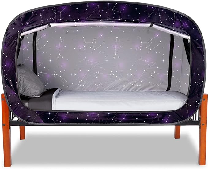 Bed Tent Full Bed Canopy Portable Dream Tent for Adult Indoor Sleeping Tents with 2 Doors Breathable Private Space Tents, Starry Constellation