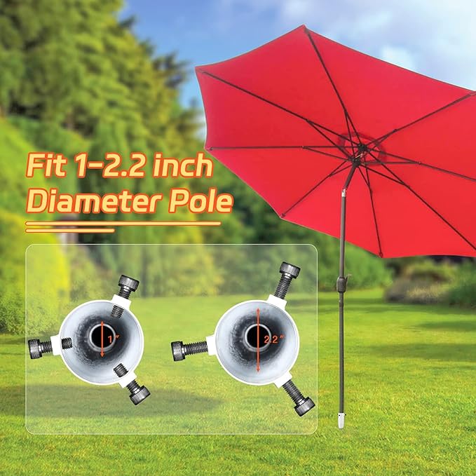 Beach Umbrella Sand Anchor, 2 Pack Heavy Duty Umbrella Stand Outdoor Base 17 Inches Metal No Dig Ground Umbrella Holder, Christmas Tree Stand Base （White）
