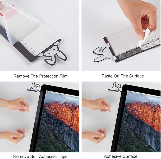 Office Desk Accessories 2pcs Computer Monitor Memo Board - Transparent Computer Side Panel Memo Creative Monitor Side Panel with Phone Holder Suitable for Office Home Desktop (with Grease Pencil)