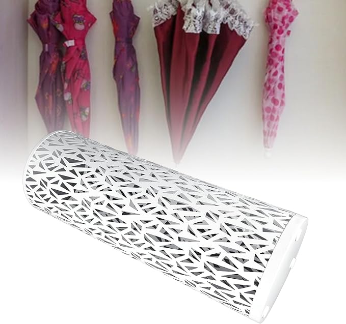 Umbrella Stand Umbrella Holder for Entryway,Umbrella Stand Rack,Metal Hollowed Freestanding Round Umbrella Holder Organizer Bin,Umbrella Rack Organizer Freestanding for Home Hotel Office(Large-White)