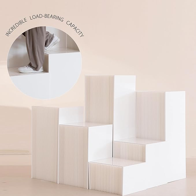 2Pcs Square Display Stand - Foldable Paper Pedestal with Square Acrylic Plate for Shoes & Handbags, Retail Store, Boutique, Home & Wedding Decor, Party Events