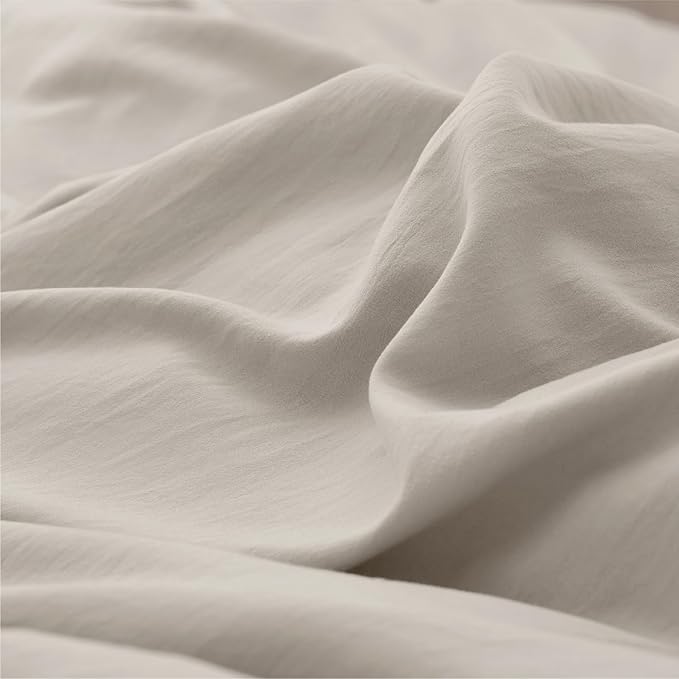 Bedsure Oversized King Duvet Cover - 3 Pieces Prewashed Cotton-Like Polyester Extra Soft Bedding Set, Includes 1 Duvet Cover 120x98 Inches with Zipper Closure & 2 Pillow Shams, Linen, No Comforter