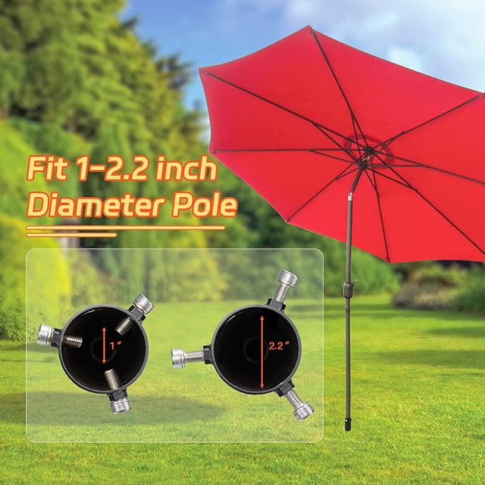 Beach Umbrella Sand Anchor, 2 Pack Heavy Duty Umbrella Stand Outdoor Base 17 Inches Metal No Dig Ground Umbrella Holder, Christmas Tree Stand Base