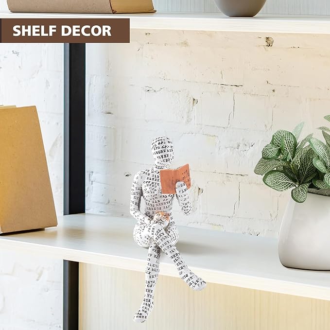 GRAPMKTG Home Decor Pulp Reading Women Thinker Statue Aesthetic Sculpture Room Decor Modern Abstract Decoration on Shelf Table Desk for Living Room Office Bedroom B