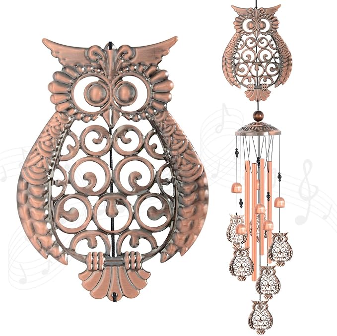 Owl Wind Chimes, Gifts for Mom, Women, Grandma, Outdoor Indoor Wind Chimes, Room Decor, Owls Gifts for Women, Owl Decor Gift