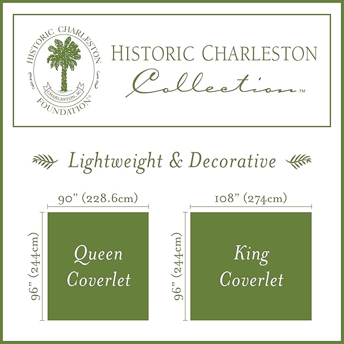 King Charles Bedding Coverlet Bedspread, Luxurious, Embossed, Matelasse, 100% Cotton, King, White