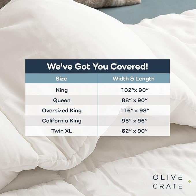 Olive + Crate Tencel Eucalyptus Cooling Duvet Cover Set - Hypoallergenic, Lyocell Tencel Duvet Cover - Soft, Temperature Regulating with Hidden Button Closure & Corner Ties - Twin XL [White Snow]