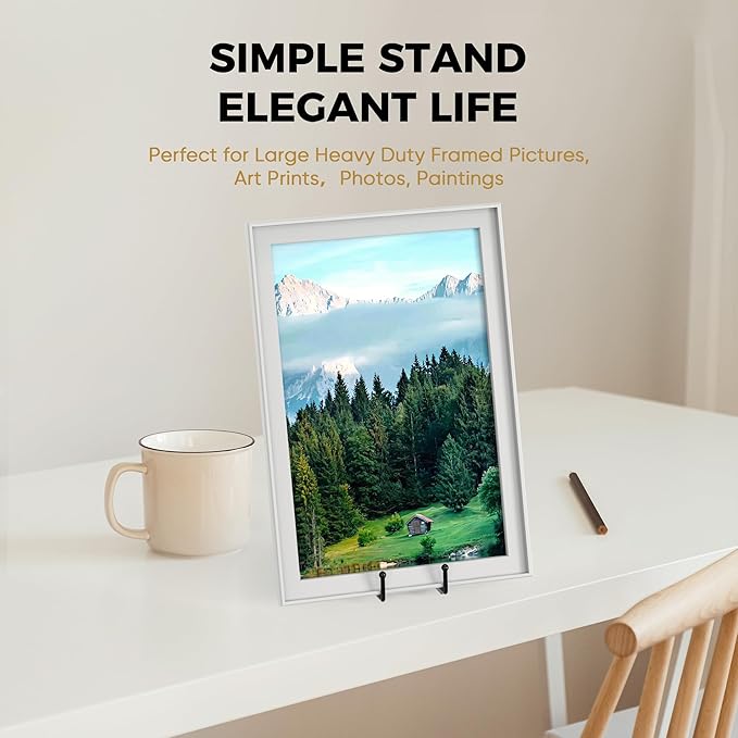 TR-LIFE 14 Inch Black Metal Plate Stand (3 Pack) - Heavy Duty Display Easel Holder for Large Picture Frames, Plates and Signs