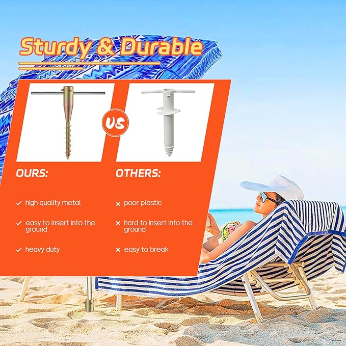 Beach Umbrella Sand Anchor, 2 Pack Heavy Duty Umbrella Stand Outdoor Base 17 Inches Metal No Dig Ground Umbrella Holder, Christmas Tree Stand Base