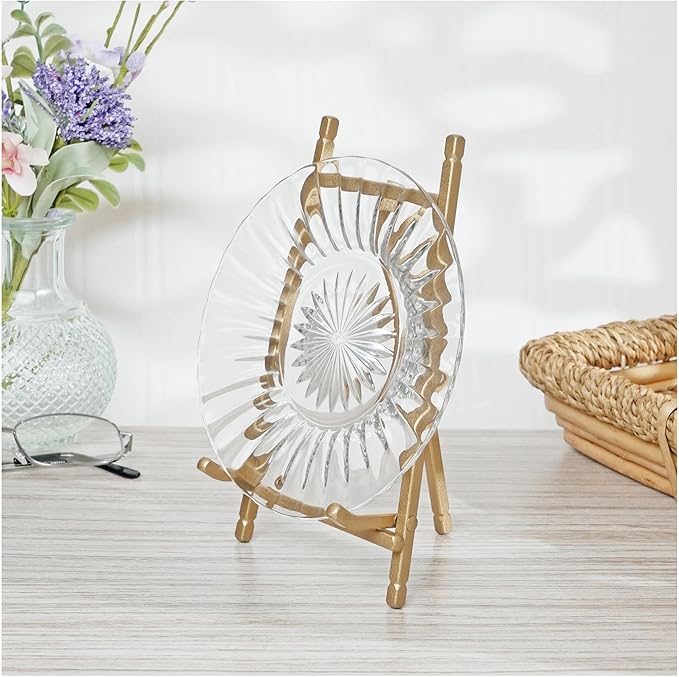 Bard's Satin Gold-toned Metal Easel, 7" H x 4.25" W x 4.5" D