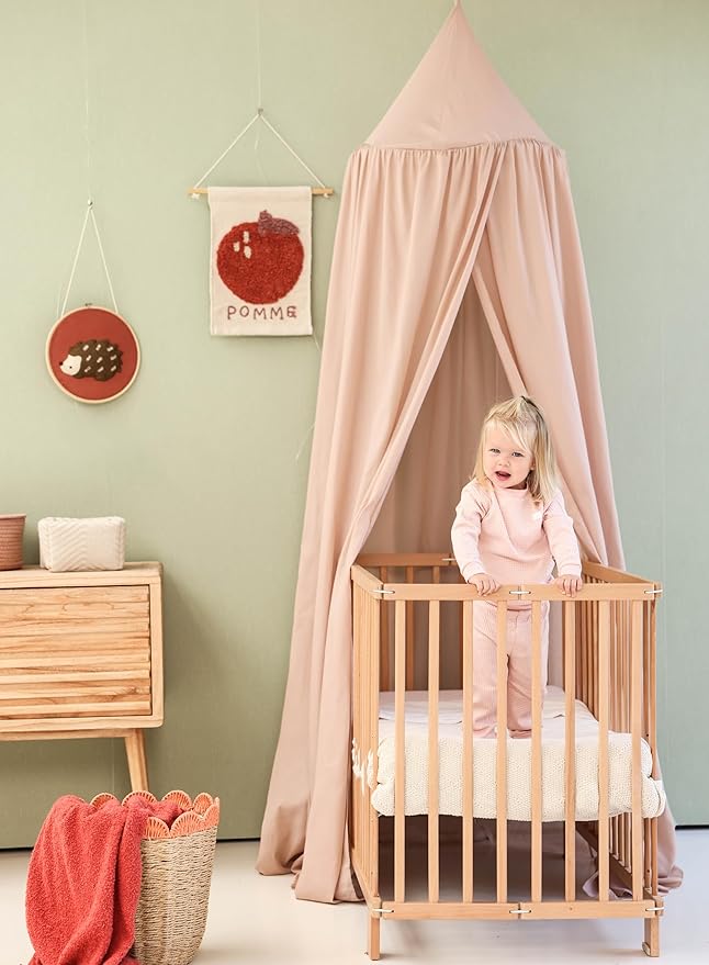 Nougat Kids Bed Canopy for Child Bedroom | Nursery Crib Hanging Curtain | Baby Mosquito Net Bedding for Girls Play Room Decoration | Reading Nook Canopies Toddler Dome Tent