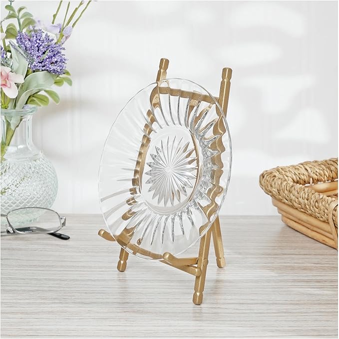 Bard's Satin Gold-toned Metal Easel, 7" H x 4.25" W x 4.5" D