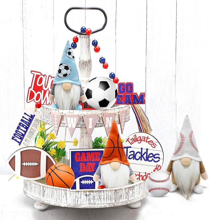 Little Football Soccer Gnomes Plush Ornaments Cute Swedish Tomte Nisse Dwarf Gnome Doll Sports Game Fans Gifts Tiered Tray Home Decoration