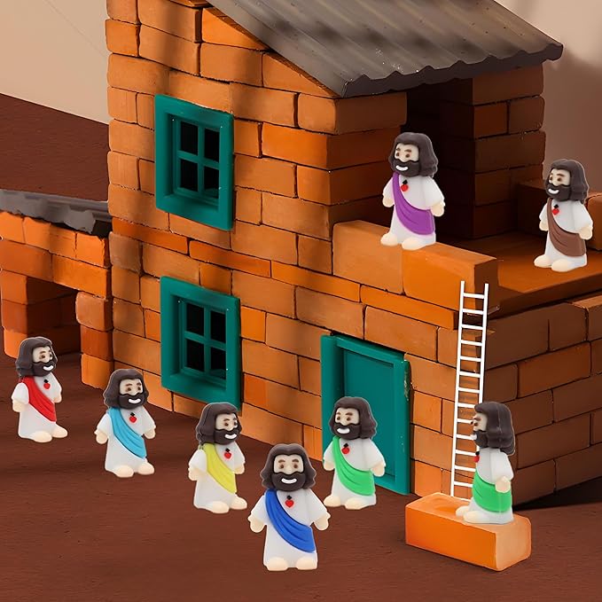100 Pcs Baby Jesus Figures Mini Jesus Figurines in Bulk Original Design Tiny Miniature Jesus Figures for Hide and Seek, Religious Party Favors, Sunday School, Baptism Gift, Easter Egg Stuffers