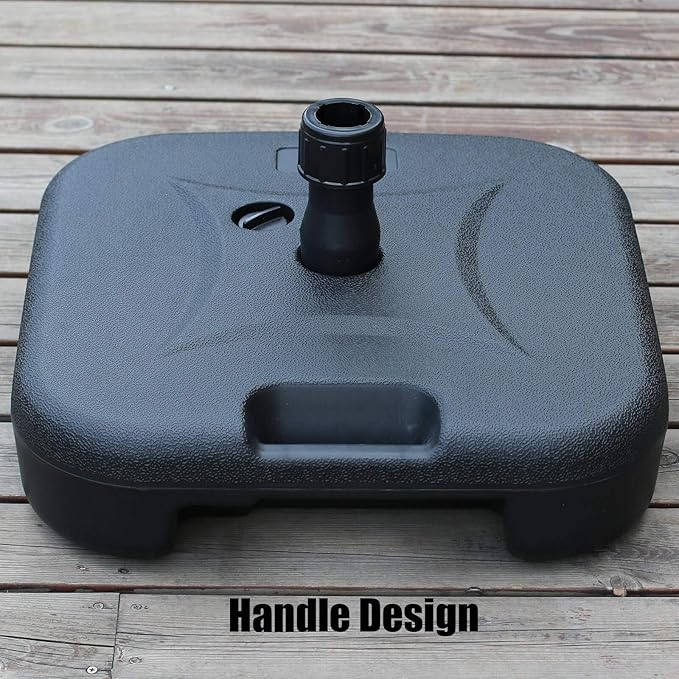 Orgrimmar Patio Umbrella Base 17.7L Heavy Duty Square Stand Water Filled Umbrella Base Stand for Outdoor