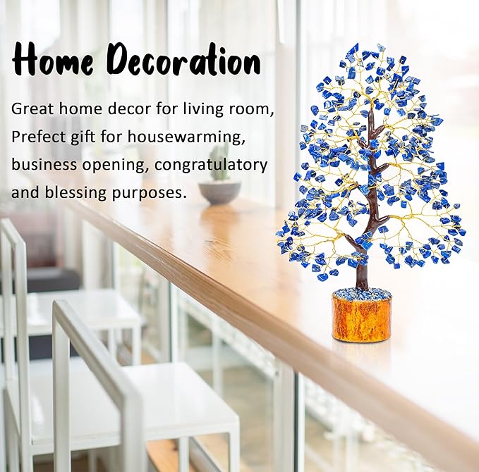 Lapis Lazuli Tree - Crystal Tree - Chakra Tree of Life - Gemstone Tree - Feng Shui Tree - Money Tree - Chakra Decor - Crystal Gift - Healing Crystals - Spiritual Gift - Home Decor - Positive Energy