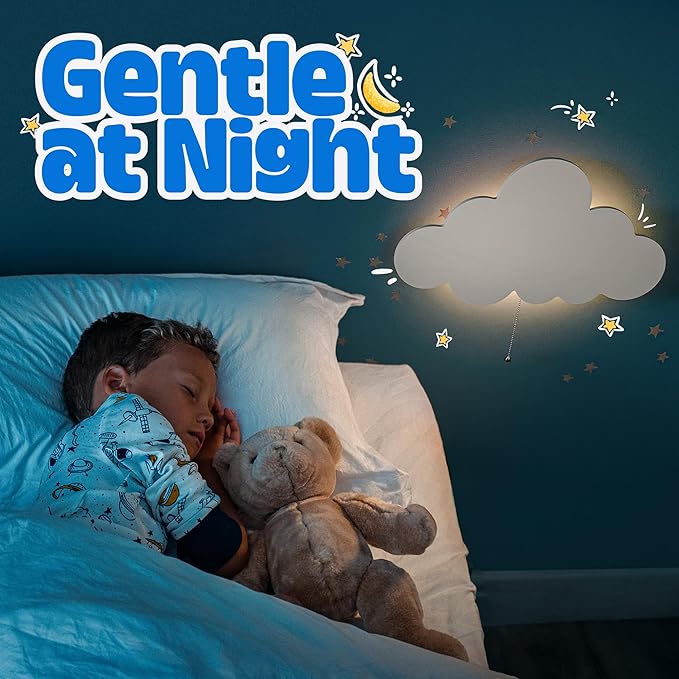 Cloud Light - Floating Cloud Wall Lamps for Nursery & Kids' Bedrooms | Battery-operated Hanging Night Lights