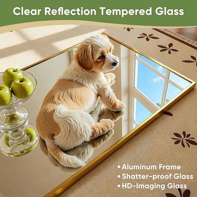 Full Length Mirror, 71"x28" Full Body Mirror, Oversized Floor Mirrors, Leaning Free Standing Mirrors, Hanging Mounted Large Mirrors for Bedroom Dressing Room, Cloakroom, Gold