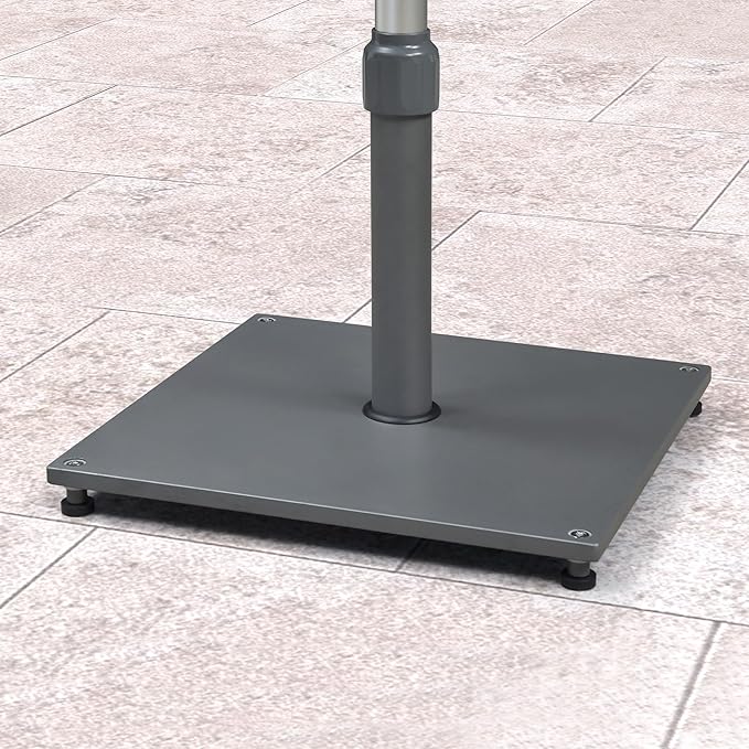 PURPLE LEAF Patio Umbrella Base Stand AT4020 Market Table Weighted Base Outdoor Heavy Duty Square Steel Plate Stand 44 LBS Black