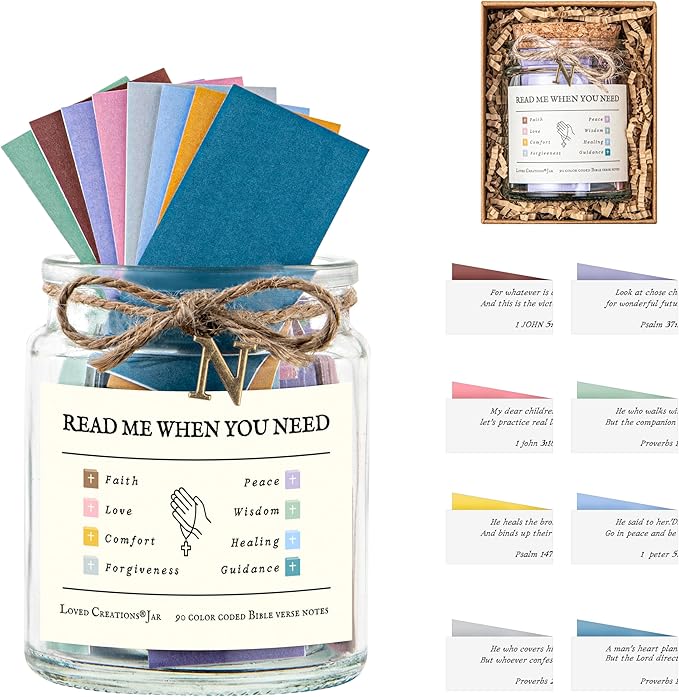 Bible Verse Jar for Christmas Gifts, Initial N Read Me When Prayer, Emotion and Feelings Scripture, Brightness Jar Christian Gifts for Women, Scriptural Study Supplies Men Art Work for Family