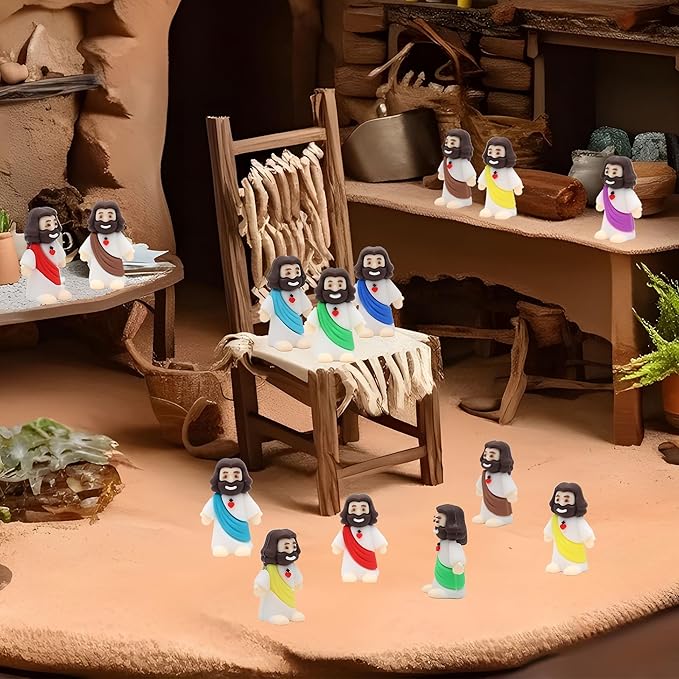 200 Pcs Baby Jesus Figures Mini Jesus Figurines in Bulk Original Design Tiny Miniature Jesus Figures for Hide and Seek, Religious Party Favors, Sunday School, Baptism Gift, Easter Egg Stuffers