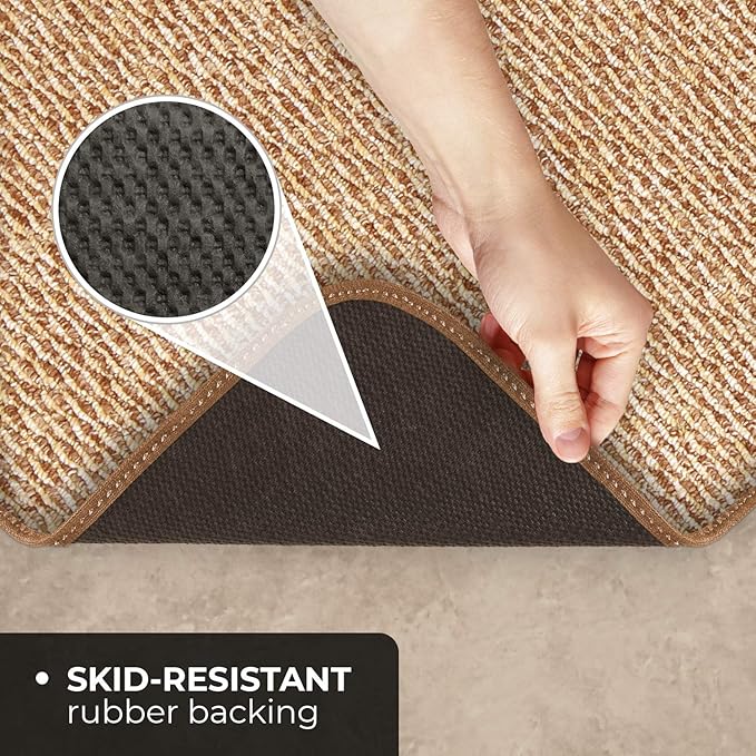 House, Home and More Skid-Resistant Carpet Indoor Area Rug Floor Mat - Praline Brown - 8 Ft X 8 Ft - Non Slip Rubber Backing, Stain Resistant, Dog Friendly, Living Room Bedroom Kitchen Entryway