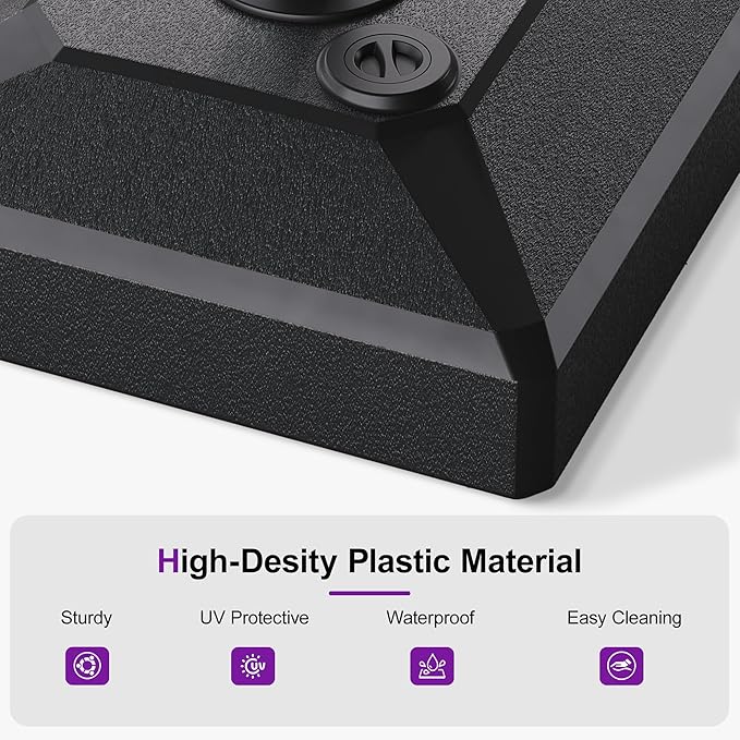 PURPLE LEAF Market Table Umbrella Base PL232ML Patio Outdooor Table Umbrella Base Weighted Square Stand