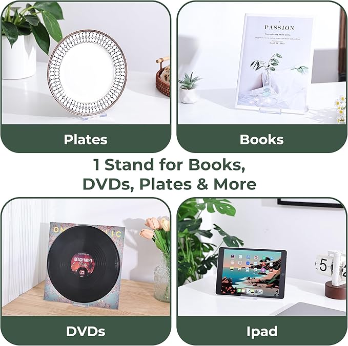 30 Pack Acrylic Book Display Stand - Adjustable Clear Easel Holder Display Collector Stand for Comic Books, CD DVD, Plates, Magazines, Postcard, Artworks, Collectibles & Home Office Decor