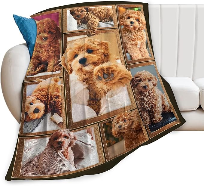 Poodle Blanket for Dog Lover Gifts Cute Poodle Throw Blanket for Girls Boys Women Man Plush Cozy Flannel Fleece Ultra Soft Fuzzy Blankets 60"X50"