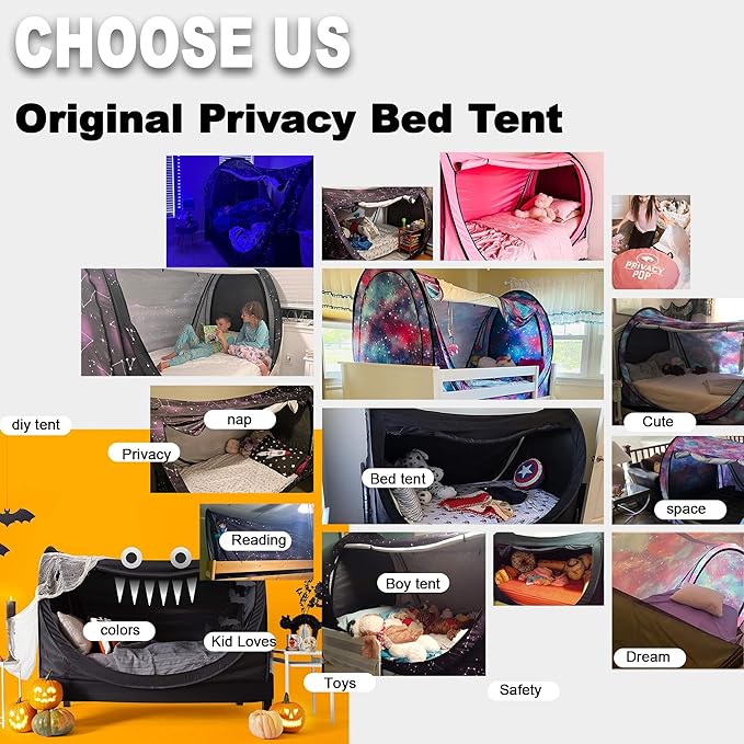 Privacy Pop up Eclipse Bed Tent Bed Drapes (Pink, Queen)
