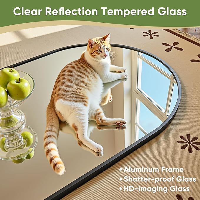 Full Length Mirror, 72"x32" Arched Full Body Mirror, Oversized Floor Mirrors, Leaning Free Standing Mirrors, Hanging Mounted Large Mirrors for Bedroom Dressing Room, Cloakroom, Black