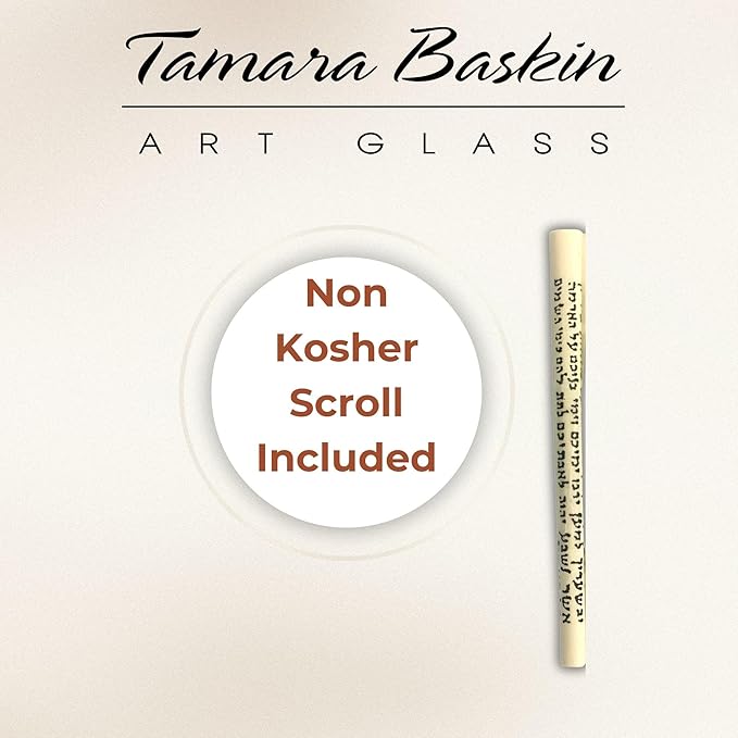 Sparkling Art Glass Mezuzah - Easy Mount Indoor or Outdoor - Weatherproof Metal Case - Gift Box and Non-Kosher Scroll Included - Hand Made in USA - Guaranteed for Life! (Neo Lavender)