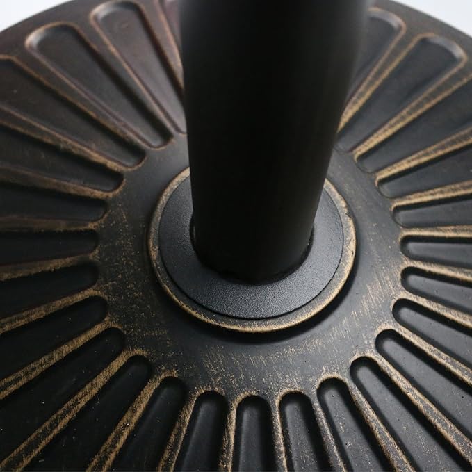 Sunnyglade 18" 30.2-lbs Heavy Duty Round Antiqued Umbrella Base for Patio, Outdoor - Bronze
