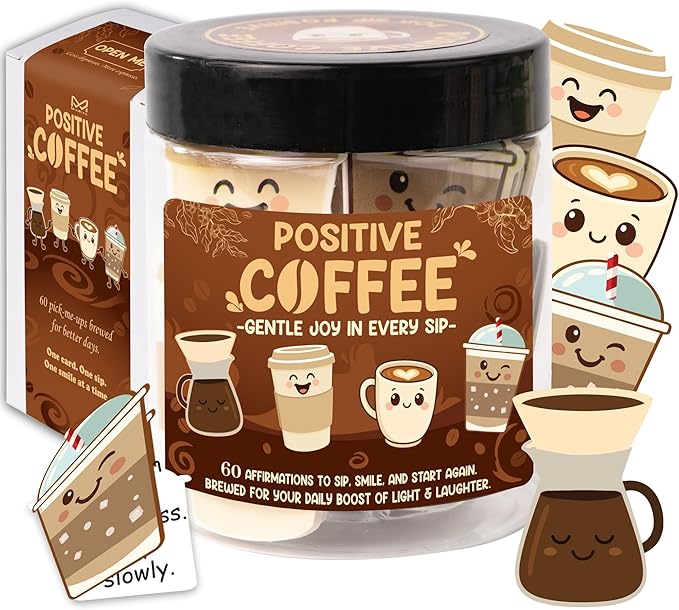 Emotional Support Coffee Jar – Funny Coffee Gifts for Women & Men, Affirmation Jar, Cute Christmas Gifts for Girlfriend, Boyfriend, Wife, Husband, Mom, Dad, Friends or Coworker