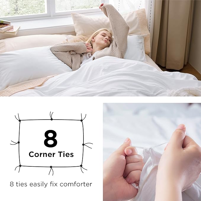 Bedsure White Oversized King Duvet Cover - 3 Pieces Prewashed Cotton-Like Extra Soft Bedding Set, Includes 1 Duvet Cover 120x98 Inches with Zipper Closure & 2 Pillow Shams, Comforter Not Included