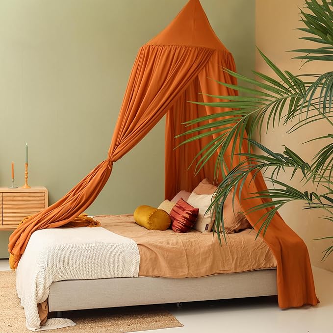 Caramel Bed Canopy for Queen and King-Sized Beds | Bedroom Decoration for Teens or Adults | Conical Shape Insect Netting | Mosquito Net in Multiple Colors and Sizes